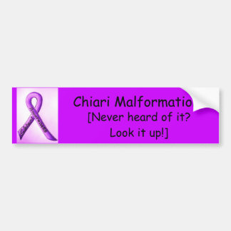 Ribbon design, Chiari Malformation, [Never hear... Bumper Sticker