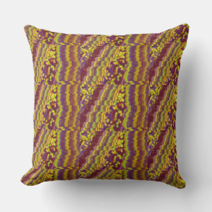 Ribbon & dot, plum, lime green, yellow Pillow