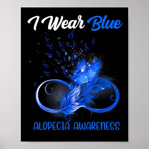 Ribbon Feather Alopecia Awareness  Poster