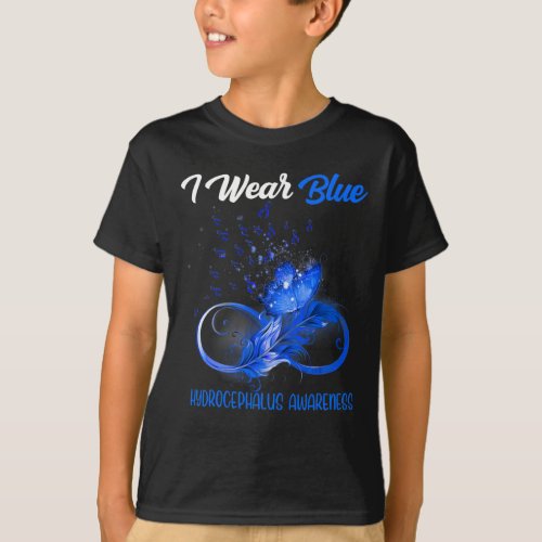 Ribbon Feather Hydrocephalus Awareness  T_Shirt