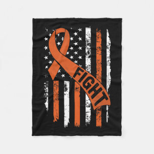Ribbon Fight American Flag Leukemia Awareness 1  Fleece Blanket