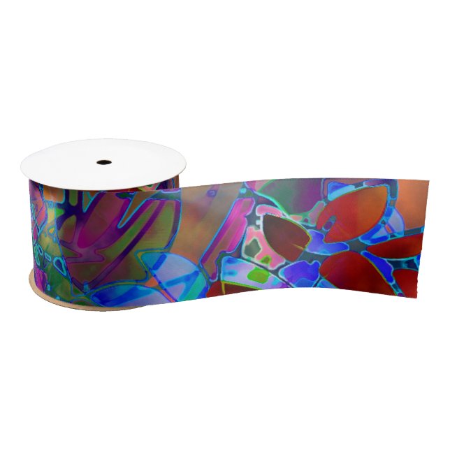 Ribbon Floral Abstract Stained Glass (Spool)