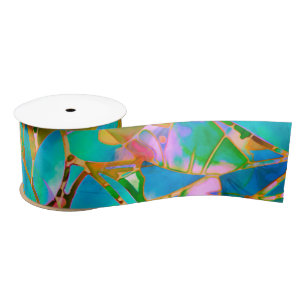 Ribbon Floral Abstract Stained Glass
