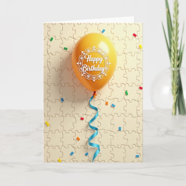 Ribbon Flow Birthday Card (Front)