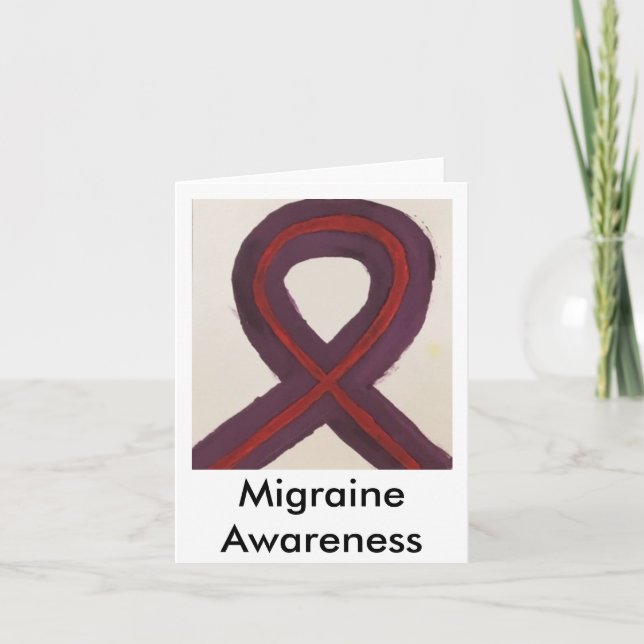 Ribbon for Migraine Awareness Card (Front)