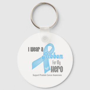 Ribbon For My Hero - Prostate Cancer Keychain