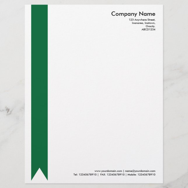 Ribbon - Forest Green Letterhead (Front)