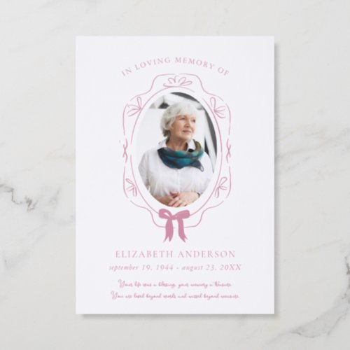 Ribbon Frame Memorial Keepsake Photo