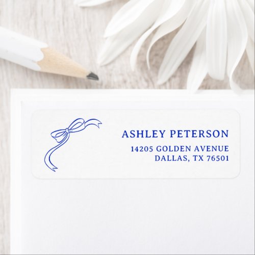Ribbon French Blue Vintage Wedding Return Address Label