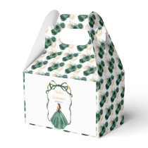 Ribbon Green Brown Hair Princess Quinceanera Favor Boxes