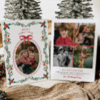 Ribbon Greenery Photo Christmas Card