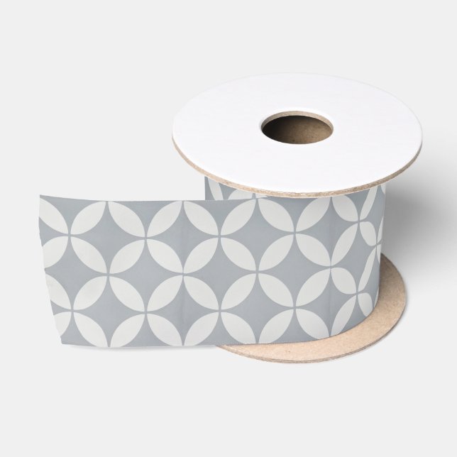 Ribbon - Grey Petal Pattern (Spool)