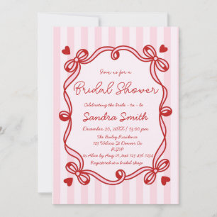 Ribbon Hand Drawn Bridal Shower Invitation