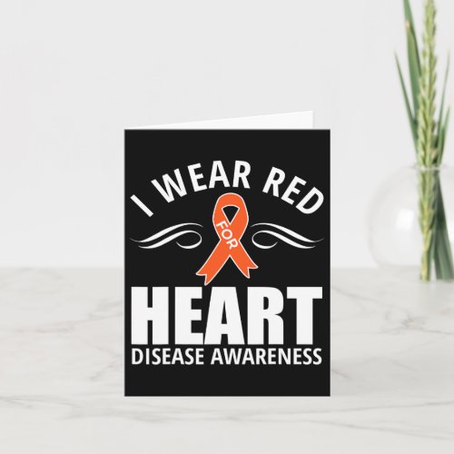 Ribbon Heart Disease Awareness Gift 1  Card