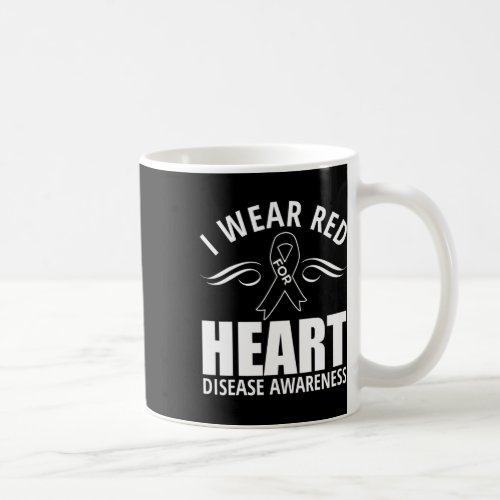 Ribbon Heart Disease Awareness Gift  Coffee Mug