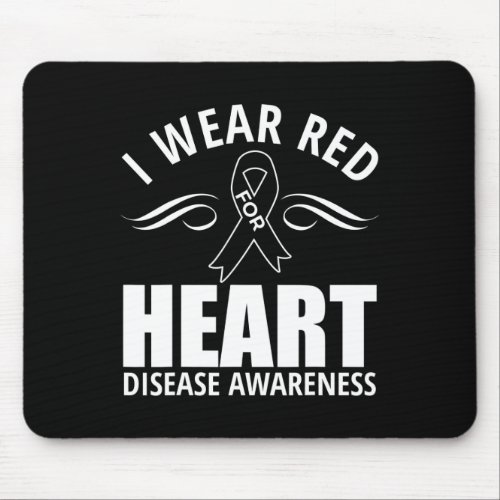 Ribbon Heart Disease Awareness Gift  Mouse Pad