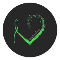 Ribbon Heart Kidney Disease Awareness  Classic Round Sticker