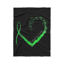 Ribbon Heart Kidney Disease Awareness  Fleece Blanket