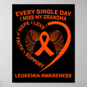 Ribbon Heart Leukemia Awareness In Memory Of Grand Poster