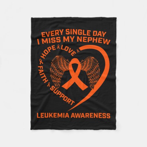 Ribbon Heart Leukemia Awareness In Memory Of Nephe Fleece Blanket