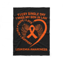 Ribbon Heart Leukemia Awareness Memory Of Son In L Fleece Blanket