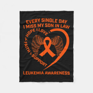 Ribbon Heart Leukemia Awareness Memory Of Son In L Fleece Blanket