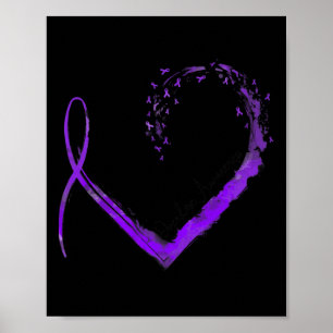 Ribbon Heart Overdose Awareness 1  Poster