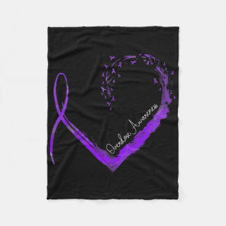 Ribbon Heart Overdose Awareness  Fleece Blanket