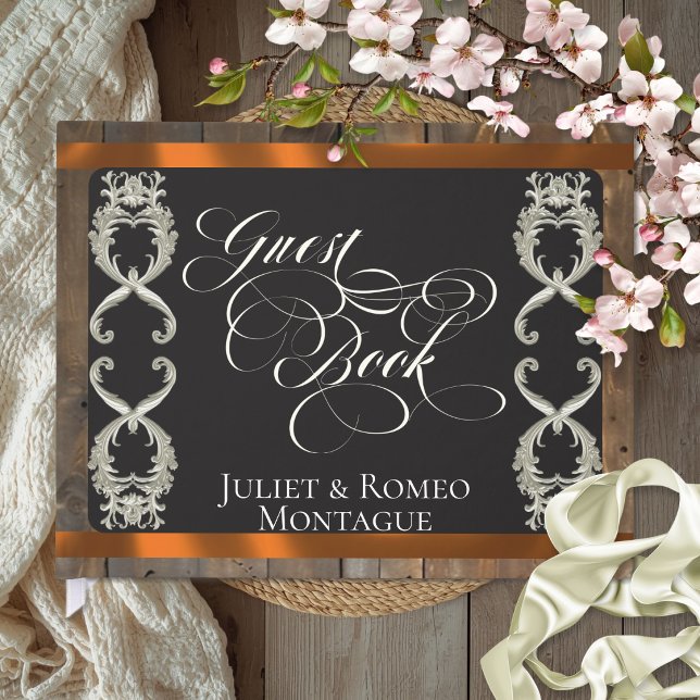 Ribbon & Heart Wedding - Copper Guest Book (Creator Uploaded)