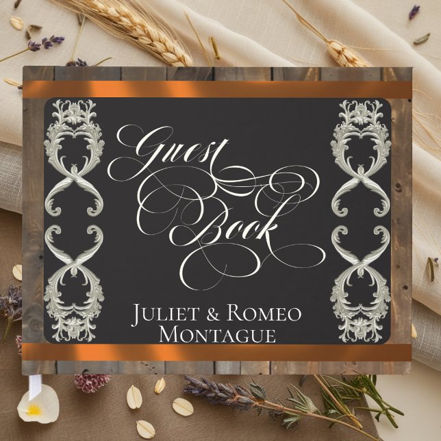 Ribbon & Heart Wedding - Copper Guest Book (Creator Uploaded)
