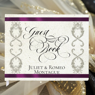 Ribbon & Heart Wedding - Cream/Plum Guest Book