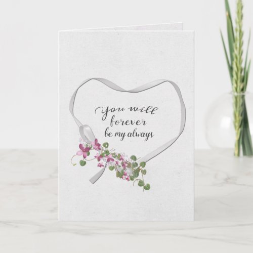 Ribbon Heart with Ivy Bouquet Card