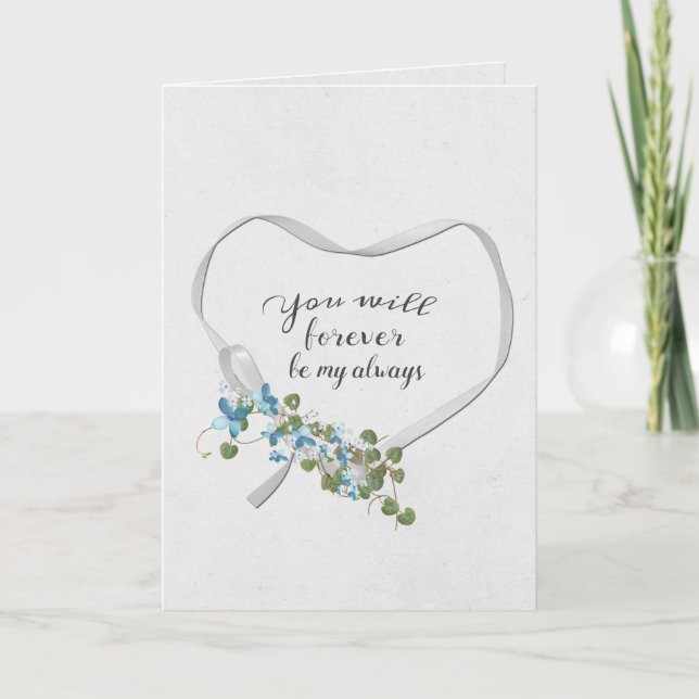 Ribbon Heart with Ivy Bouquet Card (Front)