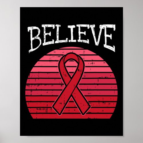 Ribbon Hiv Aids Brain Aneurysm Stroke Awareness Gi Poster