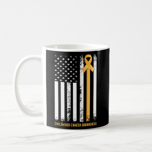 Ribbon In A Flag Childhood Cancer Awareness Coffee Mug