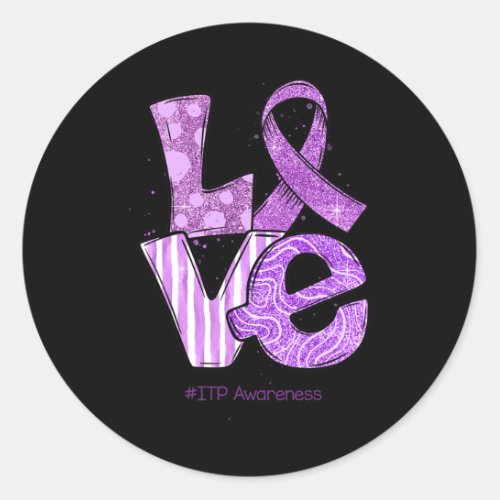 Ribbon Itp Awareness Month  Classic Round Sticker