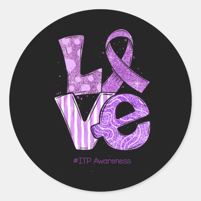 Ribbon Itp Awareness Month Classic Round Sticker | Zazzle