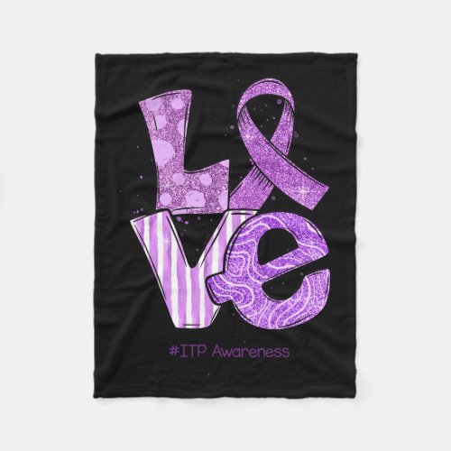 Ribbon Itp Awareness Month  Fleece Blanket