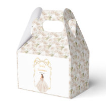 Ribbon Ivory Brown Hair Princess Quinceanera Favor Boxes