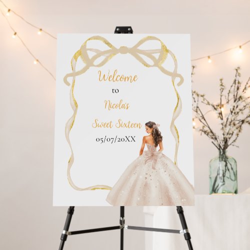 Ribbon Ivory Brown Hair Princess Sweet Sixteen Foam Board