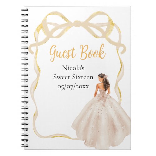 Ribbon Ivory Brown Hair Princess Sweet Sixteen Notebook