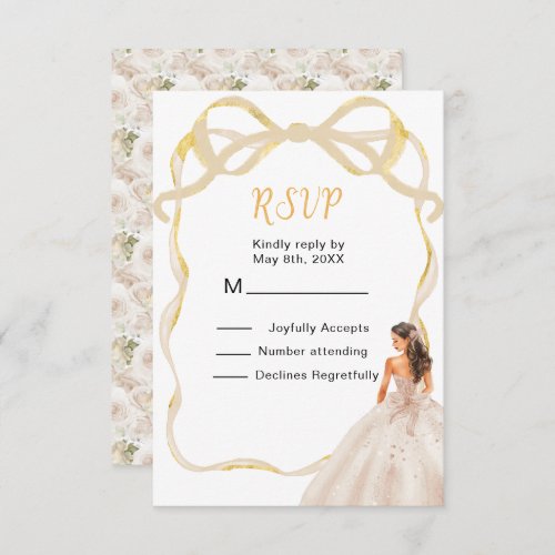 Ribbon Ivory Brunette Princess Sweet Sixteen RSVP