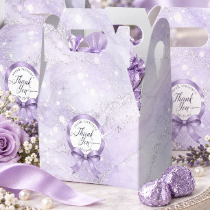 Ribbon Label Watercolor Sweet 16 Lt Violet ID1333 Favor Boxes