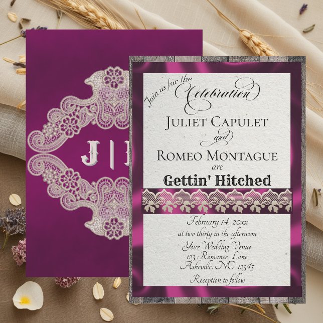 Ribbon & Lace Gettin' Hitched - Plum (Creator Uploaded)