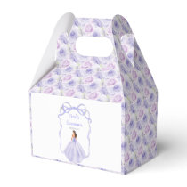 Ribbon lavender Brown Hair Princess Quinceanera Favor Boxes
