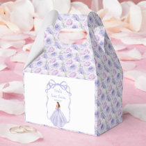 Ribbon Lavender Brown Hair Princess Sweet Sixteen Favor Boxes
