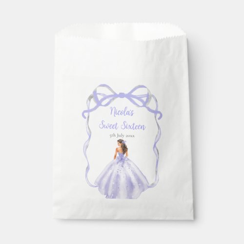 Ribbon Lavender Brunette Princess Sweet Sixteen Favor Bag