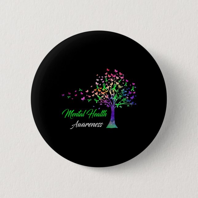 Ribbon Mental Health Awareness  Button (Front)