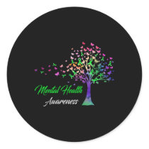 Ribbon Mental Health Awareness  Classic Round Sticker
