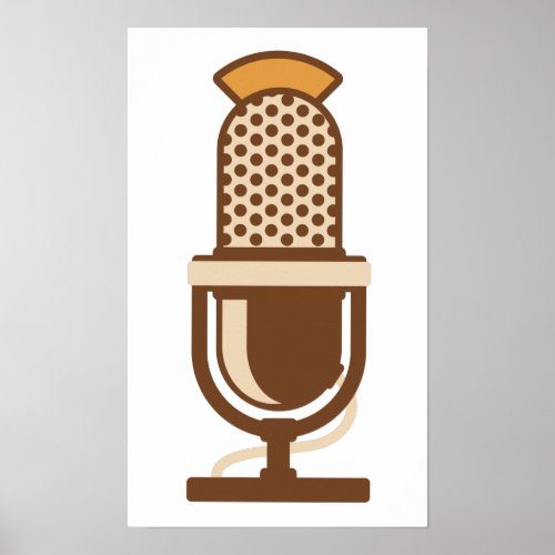 Ribbon Microphone Logo Poster